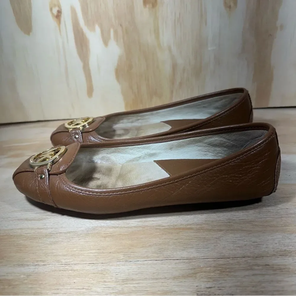 Michael Kors Brown Leather Ballet Flats Women’s Size 9